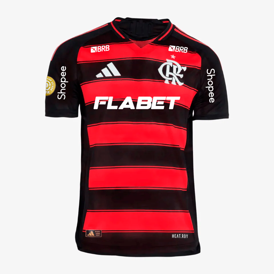 Camisola Flamengo 2025/26 Casa Jogador Com Patrocinadores