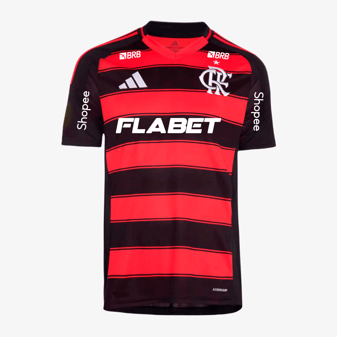 Camisola Flamengo 2025/26 Casa Com Patrocinadores Torcedor