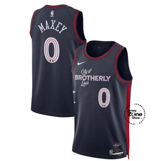 Tyrese Maxey Philadelphia 76ers Unisex 23/24 NBA - Navy - City Edition