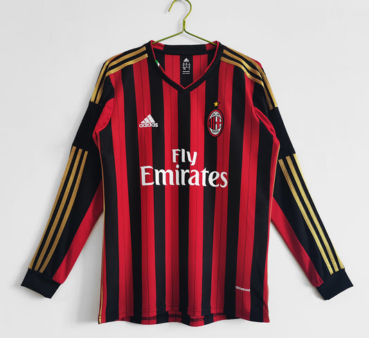 AC Milan 2013/14 Retro Home Long-Sleeve Jersey - front