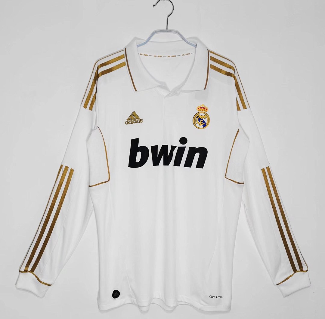 Real Madrid 2011/12 Retro Home Long-Sleeve Jersey - front