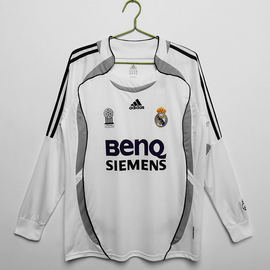 Real Madrid 2006/07 Retro Home Long-Sleeve Jersey - front