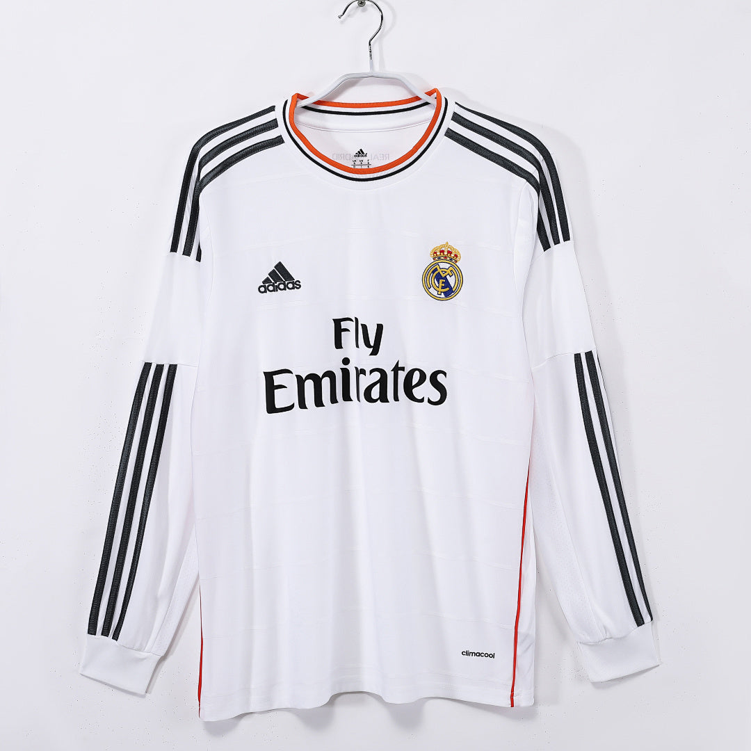 Real Madrid 2013/14 Retro Home Long-Sleeve Jersey - front