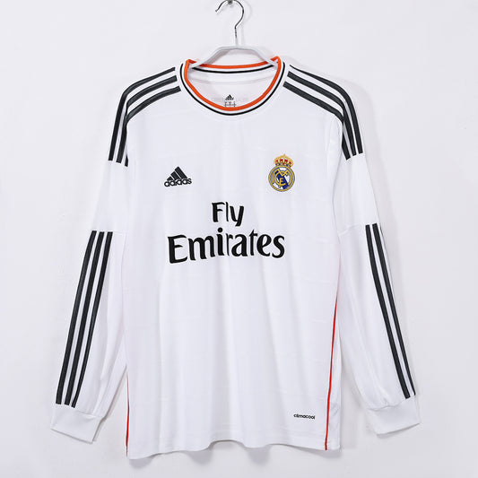 Real Madrid 2013/14 Retro Home Long-Sleeve Jersey - front