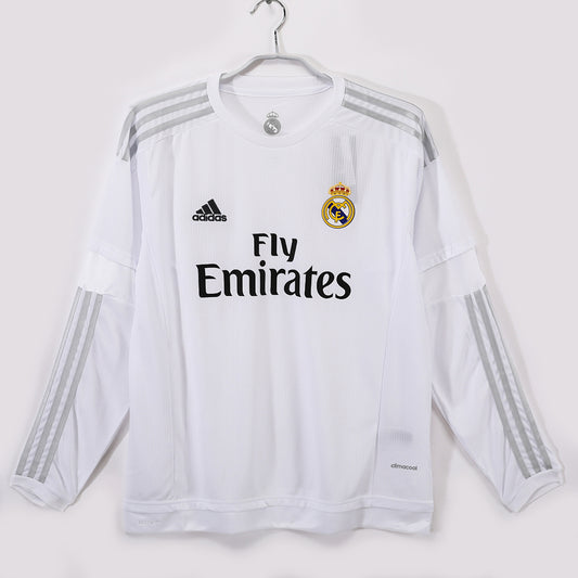 Real Madrid 2015/16 Retro Home Long-Sleeve Jersey - front