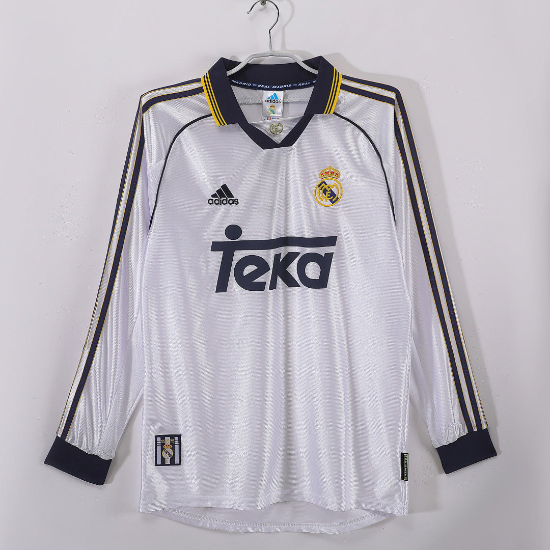 Real Madrid 1998/00 Retro Home Long-Sleeve Jersey - front