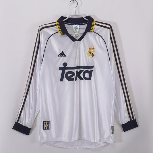 Real Madrid 1998/00 Retro Home Long-Sleeve Jersey - front