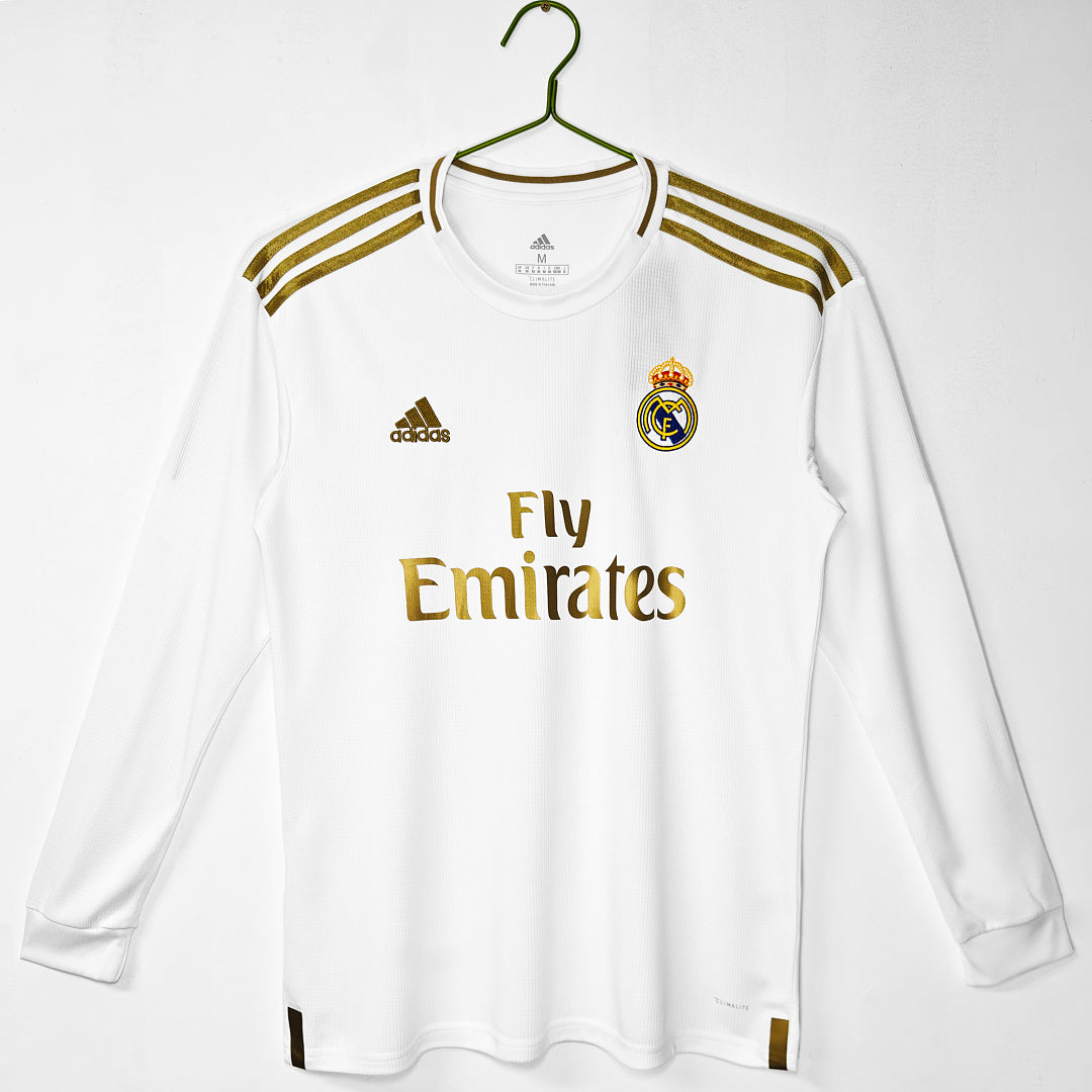 Real Madrid 2019/20 Retro Home Long-Sleeve Jersey - front