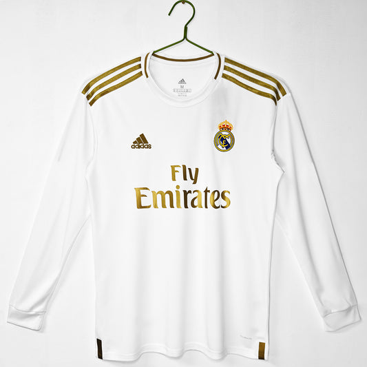 Real Madrid 2019/20 Retro Home Long-Sleeve Jersey - front